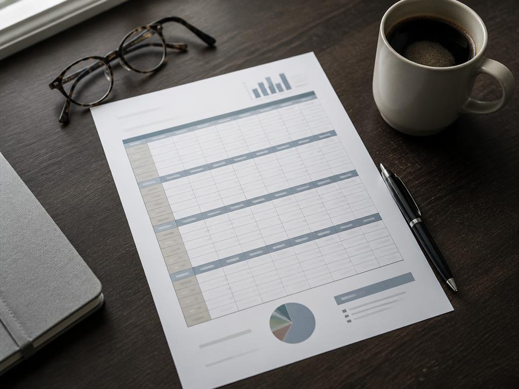 A printed month-by-month repayment breakdown on a desk